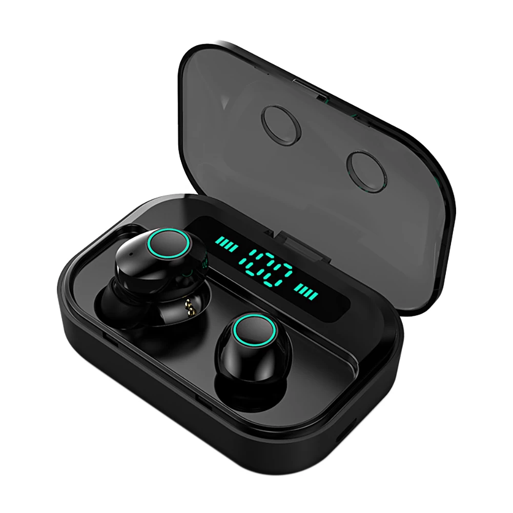 M7 TWS Bluetooth гарнитура 5,0 истинный беспроводной двойной в уши с светодиодный цифровой дисплей экран свободные руки для спорта водонепроницаемые наушники