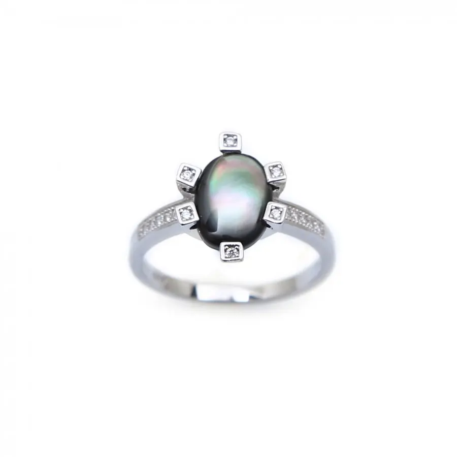 Dainty Black Opal Ring 925 Sterling Silver Free Resize Rings Aliexpress