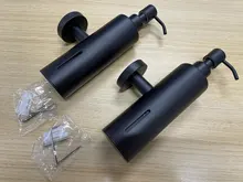 200ml Wall Mounted Shower Bottle Pump Stainless Steel Shampoo Dispenser Black