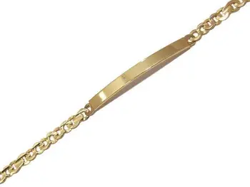 

Bracelet with plate identity yellow gold reinforced
