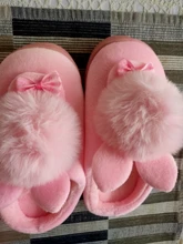 Winter Slippers Shoes Bowtie Girls Kids Childrens Plush Boys Indoor Rabbit Cartoon Cotton