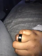 Anillo de acero inoxidable con diseño de alas de la libertad para hombre y mujer, sortija de 8mm, color negro, plateado, para Fans de Anime