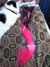 Alileader-coletero largo y recto de 20 pulgadas, postizo sintético de color rubio puro, cinta con cordón, extensión de cabello