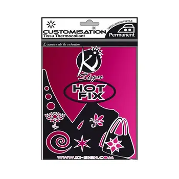 

KS-TISSU-METAL sheet of hot melt metallic for appliqués, 15*20 cm Ki sign (pink)