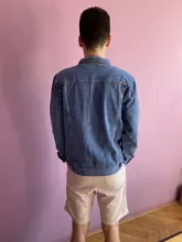 Jeans Jacket Slim-Fit Quality Men Cotton Breasted Autumn Solid-Color Lapel Casual Single