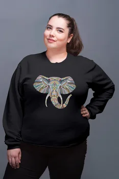 

Angemiel Wear Colorful Elephant Black Women Sweatshirt