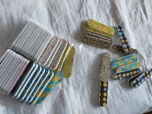 Más de 50 unids/lote Archivo de clavo de Mini tampón para uñas doble-cara estampada portátil pedicura manicura Vijlen uñas papel de lija archivo