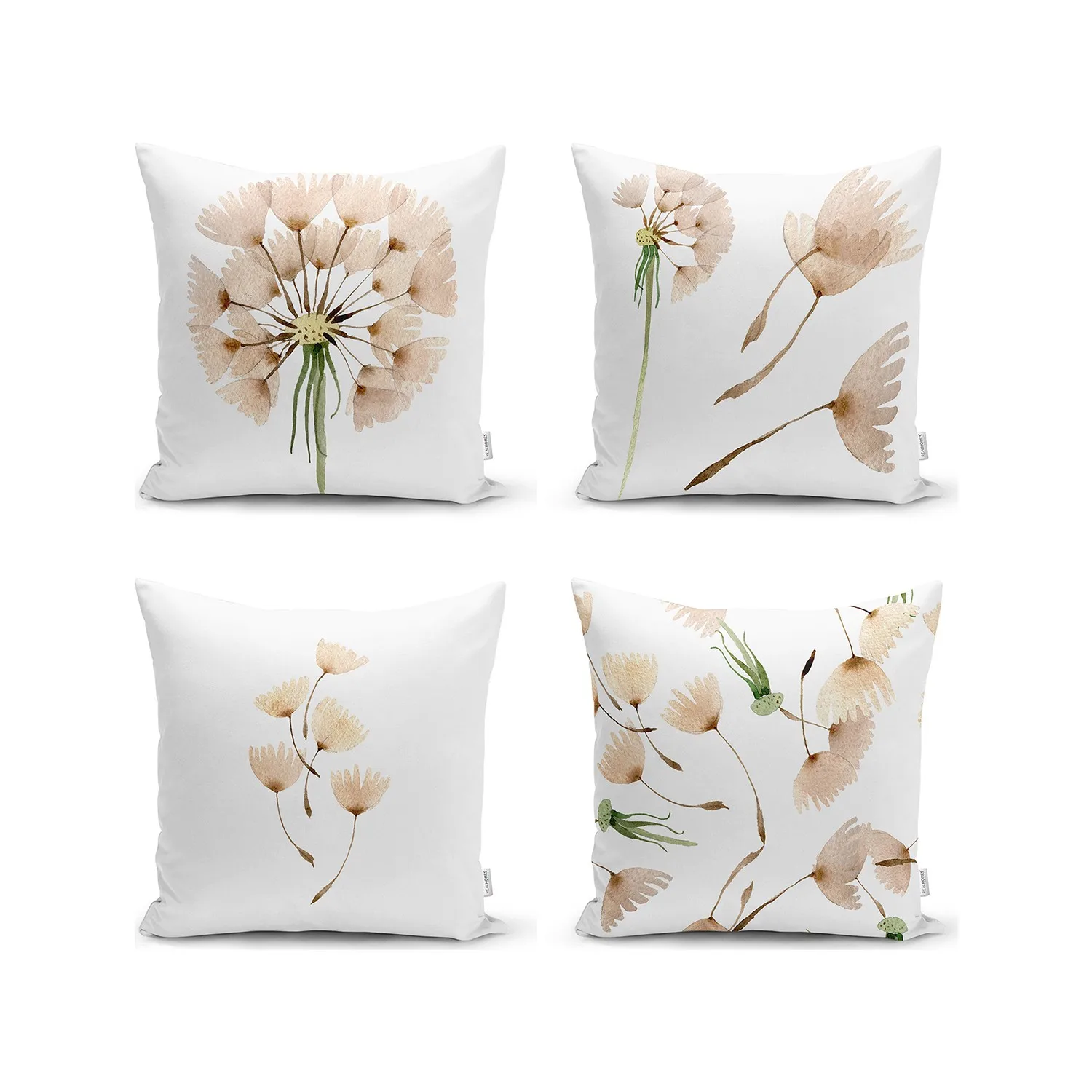 

Set Of 4 Leaf Patterned Modern Pillow And Throw Pillow Cover Set On A Colorful Background Design Decorative Stylish Home Office