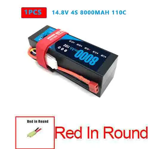 DXF Lipo аккумулятор 2s 4S HardCase 7,4 V 14,8 V 6500mAh 8000mah 60C 110C 100C 200C AKKU для 1:8 1:10 RC автомобиль E Багги Truggy грузовик - Цвет: 1PCS4S8000HARDRED
