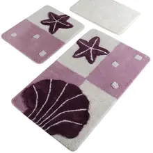 Коврик для ванной | коврик для ванной нескользящие Противоскользящие коврики морские звезды сиреневый 3л набор 60X100 Cm-50X60 Cm-40X60 см