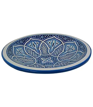 

PLATO ÁRABE CERÁMICA FEZ- AZUL Y BLANCO- 40CM - PINTADO A MANO
