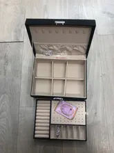 Joyero de terciopelo de doble capa, caja de almacenamiento de joyería europea de cuero de alta capacidad, soporte de joyería de gran espacio, caja de regalo