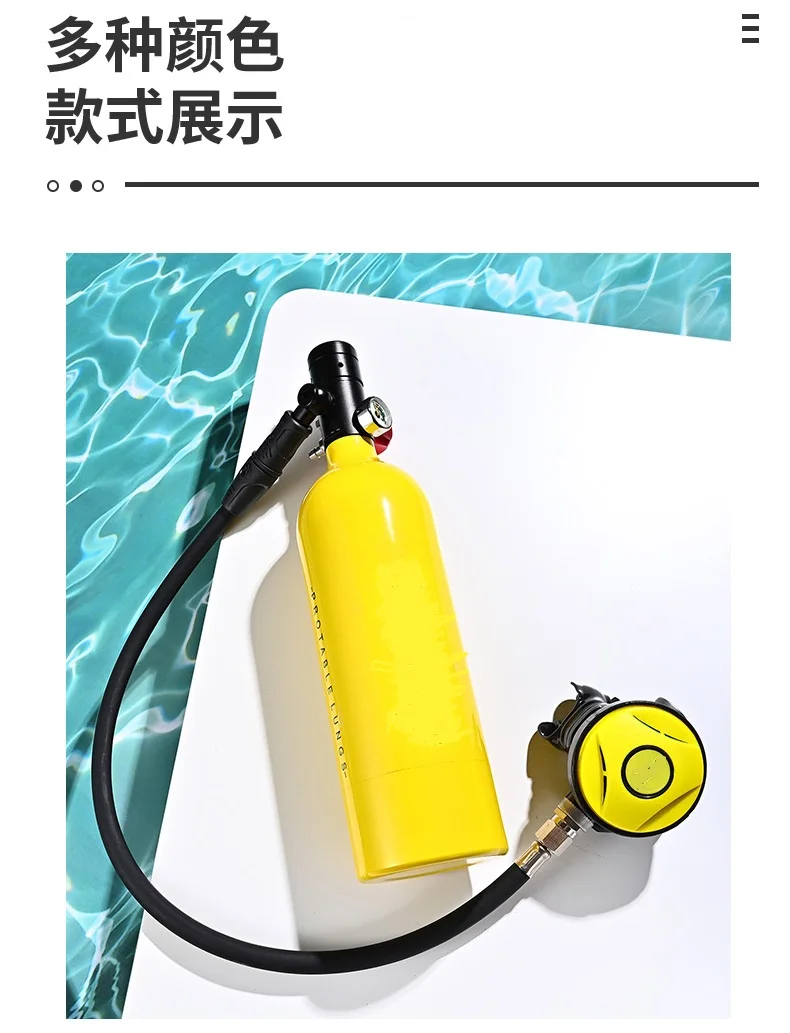 Underwater breathing apparatus, scuba diving equipment, gas cylinder, gill portable oxygen tank, full set of professional swimmi
