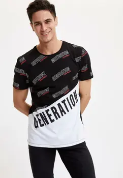 

DeFacto Man's Cool Letter Design Tshirts Tops Men's Casual Mixed-color T-Shirt Men's Summer Top Tees-M3709AZ20SP