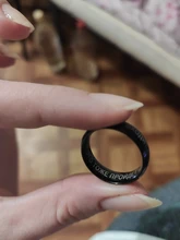 Center-Ring Wedding-Band Name-Letter Stainless-Steel Custom Vnox Black Personalize Women
