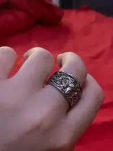 Anillo Vintage de plata fina con cola de zorro para hombre y mujer, Joyería de Halloween de fiesta Steampunk, regalos