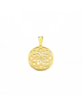 

Gold pendant Pearl reason fretwork with circon (9kts)