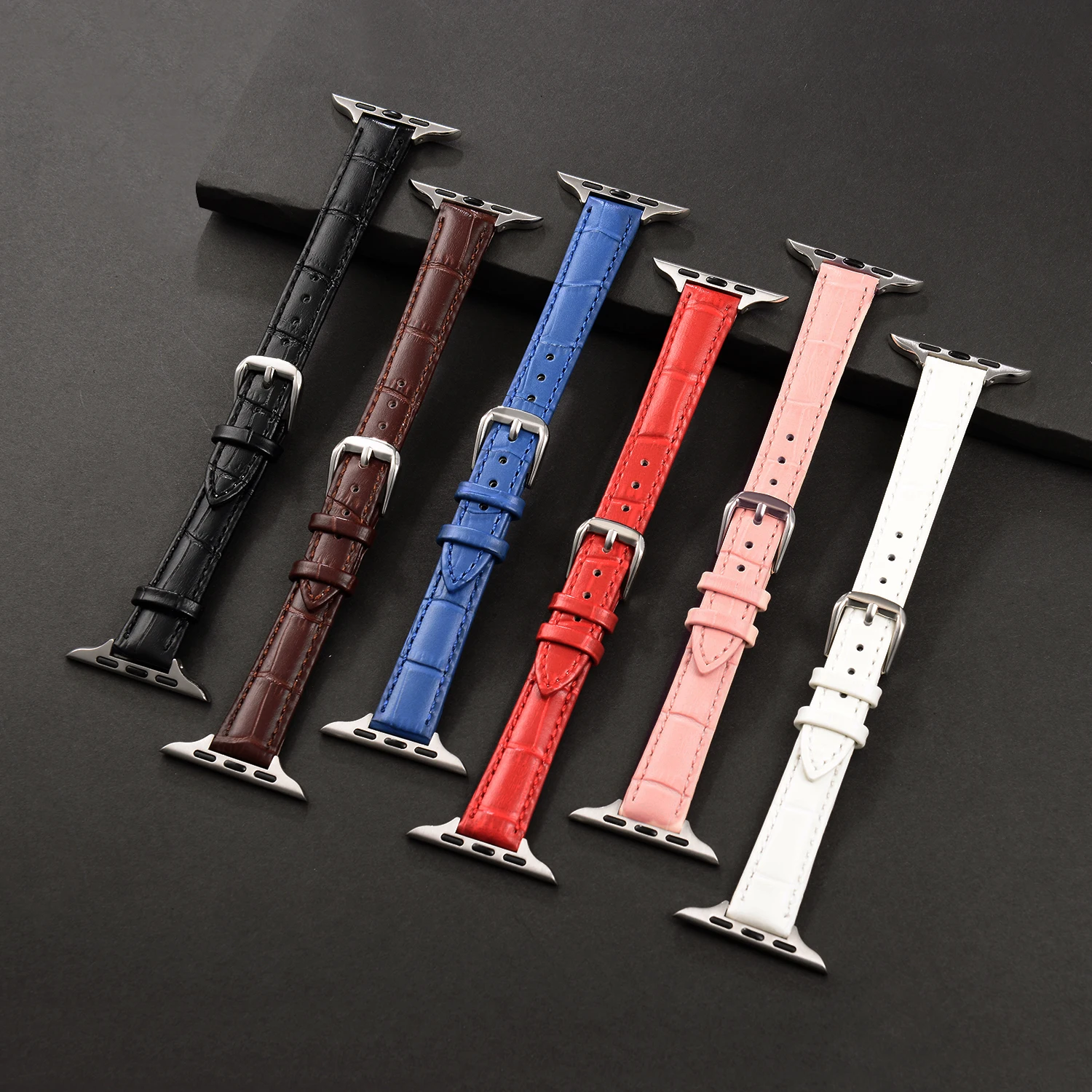 Женский тонкий браслет для Apple Watch 38 мм 40 42 44 модный кожаный ремешок iwatch серии 65432se |
