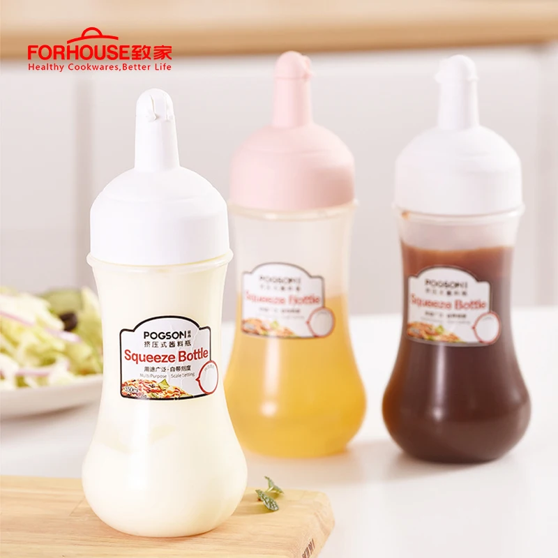 1Pcs 350ml Squeeze Bottle Olive Food Grade Sauces Bottle Dispenser