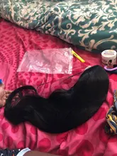 Pelucas de diadema largas y rectas para mujeres negras, pelo sintético resistente al calor, hecha a máquina, 20, 22, 24, 26, 28 y 30 pulgadas