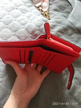 Billeteras de marca de lujo para mujer, Mini cerrojo monedero pequeño, rojo y negro, tarjetero, con cremallera, hebilla de cuero, novedad de 2021