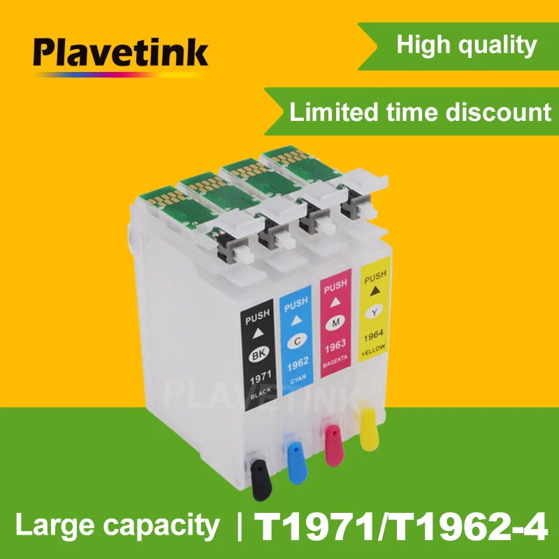 Plavetink T1971 Refillable патрон чернил для принтера Epson T1961 T1951 XL Expression XP 101 201 211 401 204 104 214 411