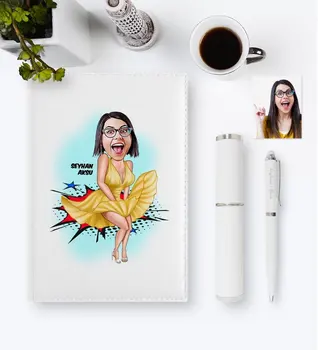 

Personalized Custom Marilyn Monroe Cartoon 2020 Leather Organizer & Pen Gift Set-1