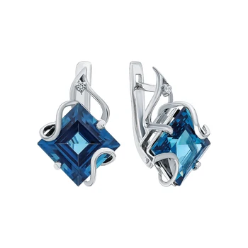 

Silver earrings with Topaz and cubic zirconia sunlight sample 925