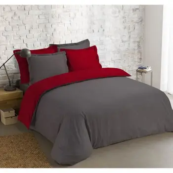 

VISION duvet cover 100% cotton two-tone-1 duvet cover 220x240cm + 2 pillowcases 65x65 cm-anthracite gray