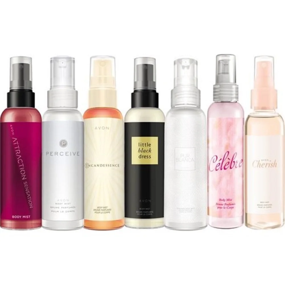 Seven Pack Avon Body Mist Nice Perfumed Woman Sprays Every Scent