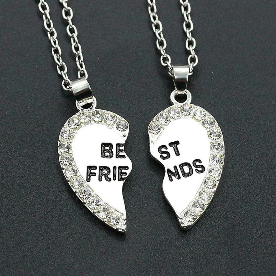 Цепочка кулон для лучших друзей best friends сердце