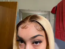 Peluca de cabello humano Rubio degradado Bob para mujeres negras, cabello liso brasileño Bob corto Natural, 100%, 613