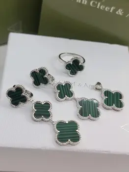 

925 sterling silver set with Clover Italian without chain