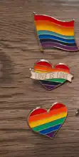 Metal Pins Brooch Badge Jewelry Finger-Pin Rainbow Lgbt-Design Lapel Heart-Yeh 9-Style