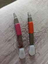 Pinzas para cejas profesionales de acero inoxidable, mango esmerilado de silicona, antideslizante, Punta inclinada, depilación, útiles de maquillaje