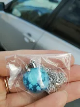 Collar con colgante de Luna y Bola de resina transparente para mujer, collar con cadena de nubes azules y blancas, regalos de joyería para niña