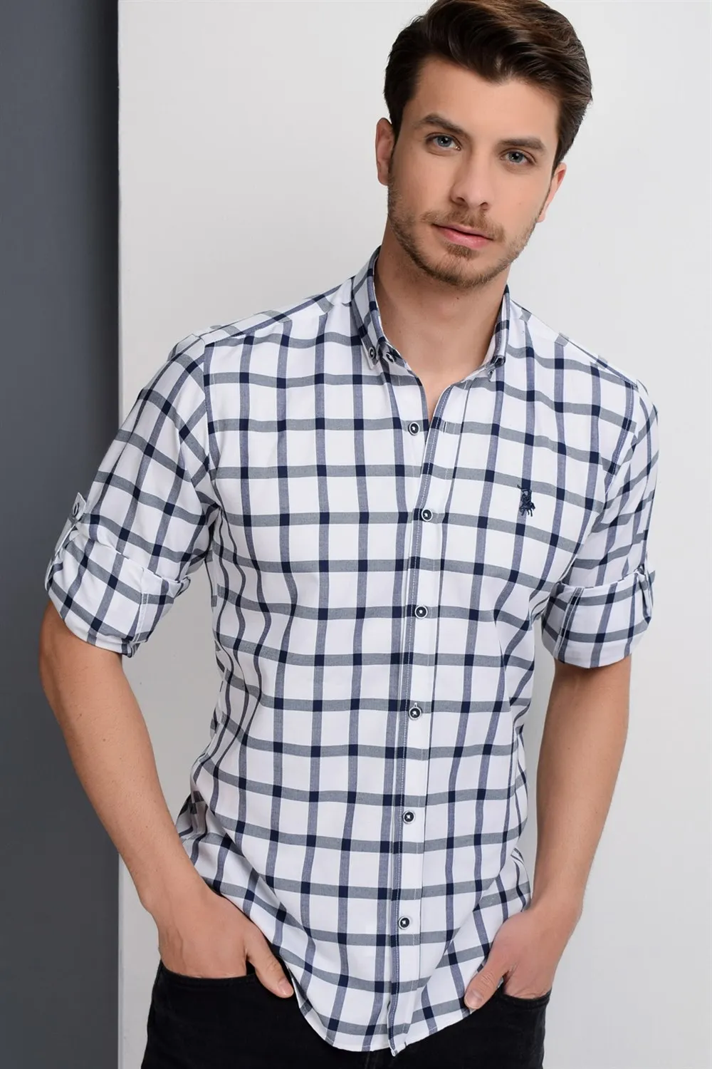 G649 DEWBERRY SHIRT -DARK BLUE | Мужская одежда