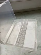 Caja de almacenamiento de brocas de plástico transparente para uñas, soporte para limas, estuche de exposición, organizador de manicura acrílica, 20 ranuras