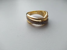 Huitan-Anillos cruzados de alta calidad para mujer, joyería de moda para boda, compromiso, fiesta, cristal brillante de circón