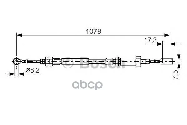 Трос Стояночного Тормоза Citroen Jumper / Fiat Ducato / Peugeot Boxer 02-06 L=1078mm Пер Bosch арт. 1987482002