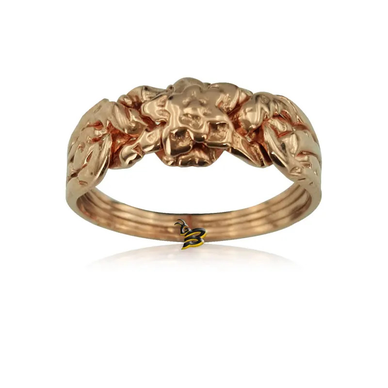 

New Trendy Real 14K Solid Gold Puzzle Rose Ring for Women Fashion Jewelry Luxury Ladies Turkish Bridal Dainty Fine jewellery