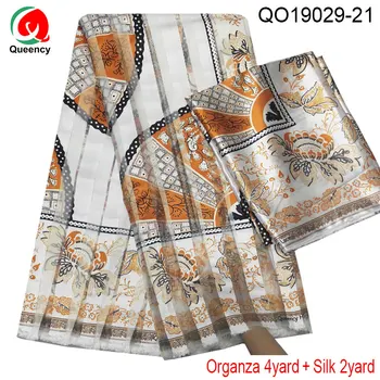 

QO19029 DHL-Porpular in America Italy and NigeriaRibbon Organza Wax Printed Fabric good quality for Dresses 4+2Y