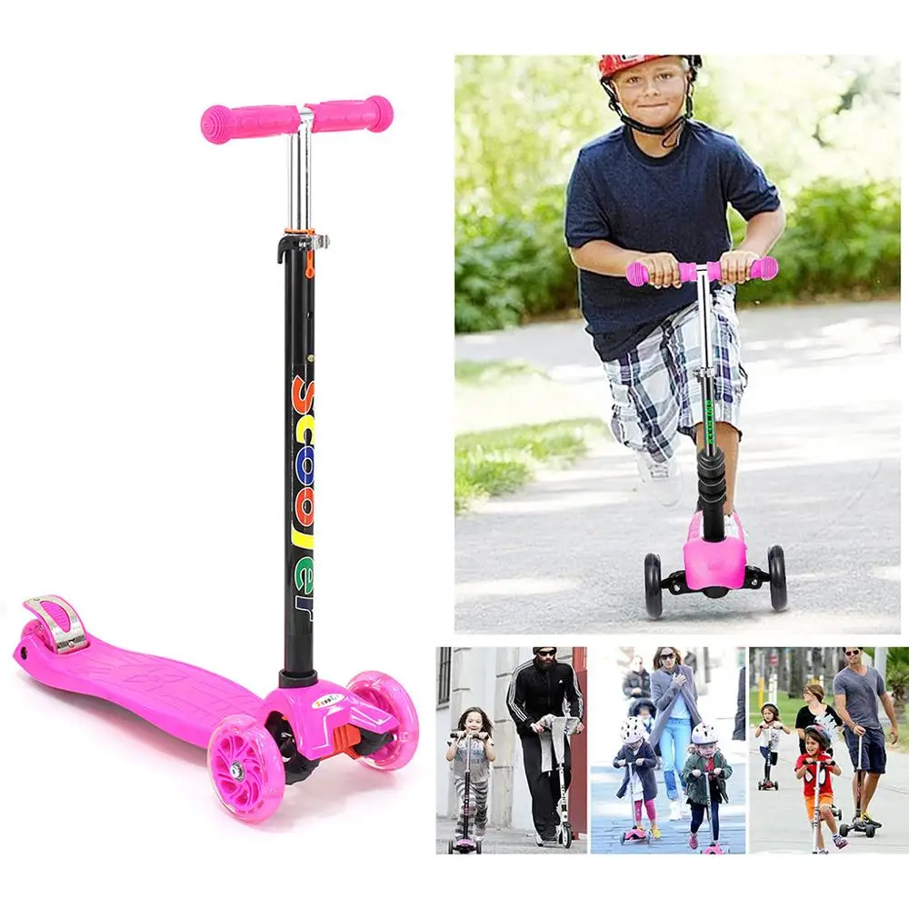 Bajo costo Scooter para niños 3 ruedas, scooter para niños y niñas pequeños, 4 niveles de altura ajustable EN1AjaLkM