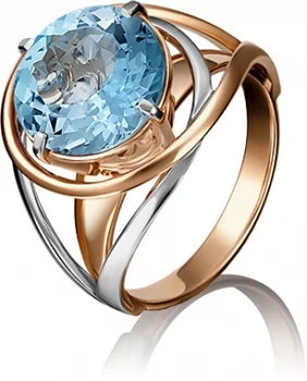 

Yuz platinum ring with Topaz in red gold