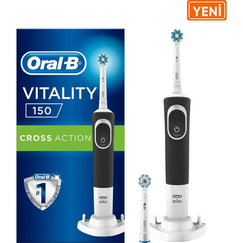 Перезаряжаемая зубная щетка Oral B Vitality D150 Cross Action + 1 Сменная головка|Электрические