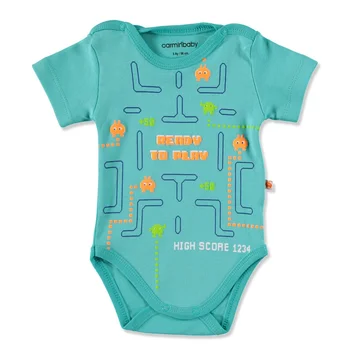 

ebebek Carmin Baby Summer Boy Tetris Game Printed Short Sleeve Bodysuit
