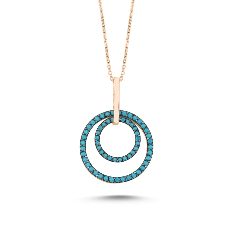 

Armagano Movable Double Circle nano Turquoise Stone Ghost Pendant