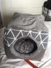 Cama para perros, gatos, cama blanda cama perrera casa cueva cama de saco para dormir Pad tienda mascotas invierno cálido y acogedor camas 2 tamaño L XL 2 colores