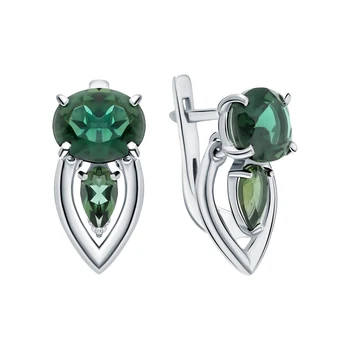 

Silver earrings with tourmaline imitation sunlight sample 925 test