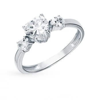 

Silver ring with cubic zirconia sunlight sample 925